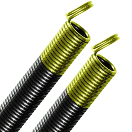 ? Double Looped end extension spring- YELLOW
? Rated for a minimum of 10,000 cycles
? Black coated and color coded (industry standard)