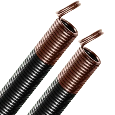 ? Double Looped end extension spring- BROWN
? Rated for a minimum of 10,000 cycles
? Black coated and color coded (industry standard)