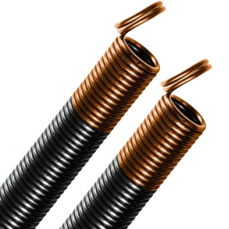 ? Double Looped end extension spring- ORANGE
? Rated for a minimum of 10,000 cycles
? Black coated and color coded (industry standard)