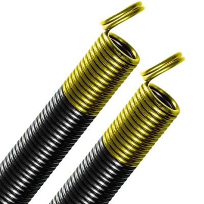 ? Double Looped end extension spring- GOLD
? For up to 80 lbs, 7' height door (25-42), 
? Rated for a minimum of 10,000 cycles
? Black coated and color coded (industry standard)