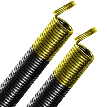 ? Double Looped end extension spring- GOLD
? For up to 80 lbs, 7' height door (25-42), 
? Rated for a minimum of 10,000 cycles
? Black coated and color coded (industry standard)