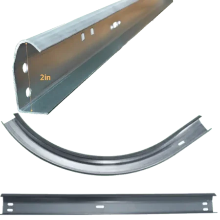 2" 14GA Residential pierced vertical track
10' tall door (112" track length)